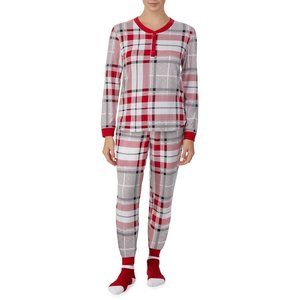 NWT Secret Treasures Women's 3-piece Pajama Set with Socks PLAID Size M